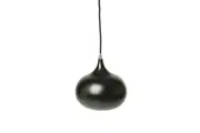 Mini Kirby Inverted Bowl Metal Pendant Light Lamp - Black.