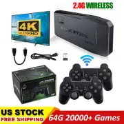 Built-in 64GB 4K HDMI TV Game Stick 20000+ Video Games Console Wireless Gamepad.