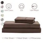 100% Cotton Sheet Sets Flat Fitted Sheet Pillowcases Single/KS/D/Queen King Bed