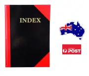 A7 Black & Red A-Z Index Notebook Gloss Hard Cover 100P Feint Ruled