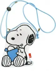 PEANUTS Mini Shoulder Bag Pouch ROOTOTE Pillow-Knit BLUE Snack Zip Japan 2024