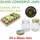 54 x Roma Glass Conserve Jars 200ML Food Storage Jam Honey Container Canister
