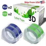 (2Blue+2Green) LabelTape 3D For Dymo Office-Mate II (154000) Label Makers