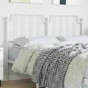 White Metal Double Headboard 137cm Stylish Bed Frame Bedroom Decor