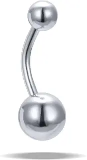 [6ixGosh] 14G Belly Button Rings Surgical Steel Clicker Belly Rings for Women CZ Opal Butterfly Heart Silver Gold Navel Rings Body Piercing Jewelry a, Stainless Steel, no gemstone