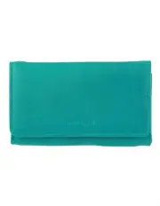 [PIERRE CARDIN] Leather Tri-Fold Wallet in Turquoise