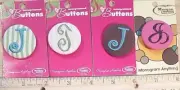 J - INITIAL 4 MONOGRAMMED LETTER PIN PIN-BACK BUTTON 1.5" Badge Morgan USA