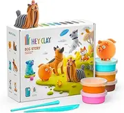 HEY CLAY Dog Story Set – 15 Cans Air Dry Clay with Sculpting Tools & Interactive App Instructions – Fun Modeling Kit for Kids Ages 4-8