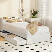 209x97 Artiss Bed Frame Single with Charging Ports and 2 Drawers AURA