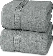 Utopia Towels - Luxurious Jumbo Bath Sheet 600 GSM 100% Ring Spun Cotton Highly Absorbent and Quick Dry Extra Large Towel Super Soft Hotel Quality (35 x 70 Inches, 2-Pack) (Cool Grey) UTLUXBATHSHEET