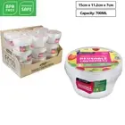 90x Round Food Containers with Lid 700ml Takeaway Meal Prep Take Away Noodle Box