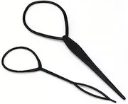 BELLIFFY 2 Pcs Braid Hairstyles Pull Hair Tool Hair Accessories Hair Jewelry for Braids Hair Bun Hair Braiding Tools Bun Maker for Hair French Braid Tool for Hair Crochet Braids Black