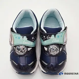 日本月星Moonstar機能童鞋迪士尼聯名系列寬楦冰雪奇緣運動鞋款12825深藍(中小童段)