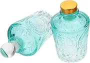 OSOLADY 2 Pcs Carved Bottles Refillable Essential Oil Diffuser Bottles for Home Aromatherapy Compact Design for Living Bedroom More