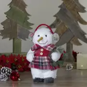 Northlight 9.5-Inch Plush Girl Snowman with Ear Muffs Christmas Figure