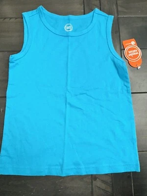 Wonder Nation Boys Kid Tough Solid Tank Top Aqua Blue Size XS (4/5) NWT
