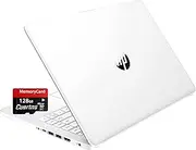 [HP] Stream 14" HD Thin and Light Laptop, Intel Celeron N4120, 16GB RAM, 64GB eMMC Storage, Long Battery Life, HD Webcam, HDMI, White, Office 365 1-Year, Windows 11 S, 128GB Cuertns MicroSD