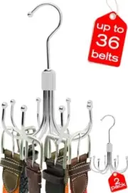 Belt Hanger - 2 Pack Belt Holder for Closet, Belt Storage Tie Organizer 2-Pack