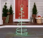 Kringle Express Outdoor LED 4ft Spiral Popup Tree w/ 12 Lighting Modes & Remote