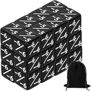 uxcell 24Pcs Magic Dice Counters, Acrylic D6 Life Token Dice Set with Dice Pouch for Standard Cards Gaming Accessories, Black