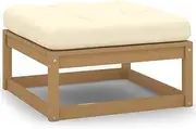 Garden Footstool with Cushion Honey Brown Solid Pinewood,Pinewood Garden Footstool with Cushion for Outdoor Lounge Set Outdoor Sectional Sofa Units
