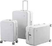 [Tabibito] 3 Pieces Luggage Set, 20" 24" 28" Hard Shell Rolling Suitcases for Travel Lightweight with Double Spinner Wheels, Business Travel Carry On Suitcase, White, 20 24 28 in