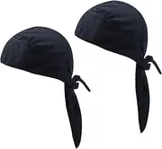 [iEasey] 2PCS Quick Dry Reflective Cycling Skull Cap Sport Cool Bandana Sweat Absorbing Dorag Cap Running Hat Beanie Anti UV Head Wrap Scarf Headwear for Motorcycling Hiking Fishing Swim Cap