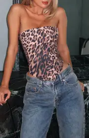 Let It Go Strapless Bustier Cheetah