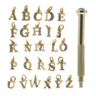 Dangle Nail Piercing Charms Nail Art Letters Crystal Pendant Nail Jewelry Ring