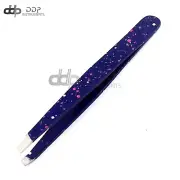 Blue & White Slant Tweezers Eyebrow, Ingrown ,Facial & Nose Hair Tweezers