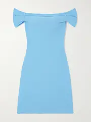 [AZ FACTORY] AZ FACTORY - + Lutz Huelle Zoe Off-the-shoulder Knitted Mini Dress - Blue - small small Blue