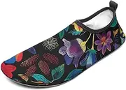 [BTCOWZRV] Water Shoes for Women Men Brightly Colored Flowers Water Sports Shoes Slip-on Breathable Lightweight Athletic Aqua Sock