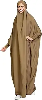 [Whyzsjnclg] Prayer Clothes, Muslim Dress for Women, Plain Prayer Clothes with Tighten Sleeves, Comfortable Loose Muslim Women Clothing