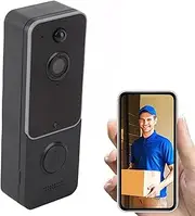 Smart Video Doorbell Camera 1080P HD Infrared Night2.4GHZ Wireless 2 Way, Black for Smart Home Security System with Aiwit App Connectivity