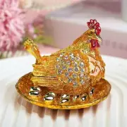 Hen Hatching Eggs Jewelry Box Jewelry Organizer Metal Collection Tabletop