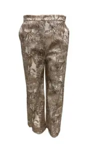 Max Mara Women's Pink Calerno Floral Pattern Straight Pants NWT