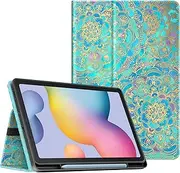 [FINTIE] Folio Case for Samsung Galaxy Tab S6 Lite 10.4 inch 2022/2020 Model (SM-P610/P613/P615/P619) with S Pen Holder, Soft TPU Back Slim Fit Cover Auto Sleep/Wake, Shades of Blue