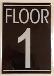 FLOOR NUMBER ONE (1) SIGN - BLACK (SIZE 5.75''X4'')-REF24-1027