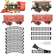Electric Train for Kids, Electric Train Set Sound Train Toy, Model Locomotive Railway Kit Battery-Powered Christmas Toy for Girls & Kids