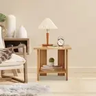 Bedside NightStand 2 Tiers Sofa Side Table for Narrow Spaces Laptop Desk