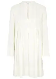 Vince Pleated Linen-blend Mini Dress - White - 12 12