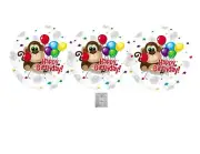 Set Of 3 Happy Birthday Monkey 18'' Balloons Party Decorations Jungle Animals
