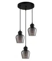 Organ Black Bell Smoke Glass Cluster Pendant