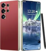 [BVNA] I25 Ultra Unlocked Phone 16+1TB,Built in Pen The Phone,Battery 7000mAh 6.99" HD Screen,Android 14 Smartphone,Face ID/5G/Fingerprint Lock/Dual SIM/GPS (Wine Red, 16+1TB)