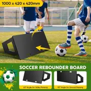 Soccer Ball Rebounder Board Kick Back Wall Sports Football Drills Training Aid Passing Shooting Practice Equipment Portable 2 Angles Rebound 100x42cm