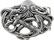 [Belts.com] Italian Artisan Crafted Belt Buckle - Ancient Kraken Plaque Rust Vintage Style