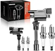 Ignition Coils & Spark Plugs Kits Replacement for Mazda Protege 2001-2003 L4 Iridium Set of 6