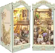 Cuteroom Book Nook Kit, DIY Miniature House Kit for Adults,Bookshelf Insert Decor Alley, DIY Dollhouse Booknook, Booknook Decor with Sensor LED Lights for Age 14+ (SQ090)