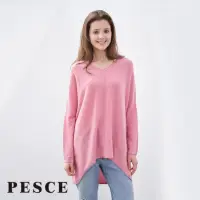 在飛比找momo購物網優惠-【PESCE】長袖V領毛衣、Cashmere喀什米爾長版套衫