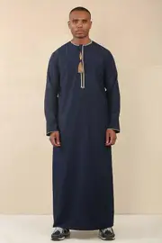 Truclothing Men's Omani Eid Thobe Saudi Emirati Jubba Robe Blue 54